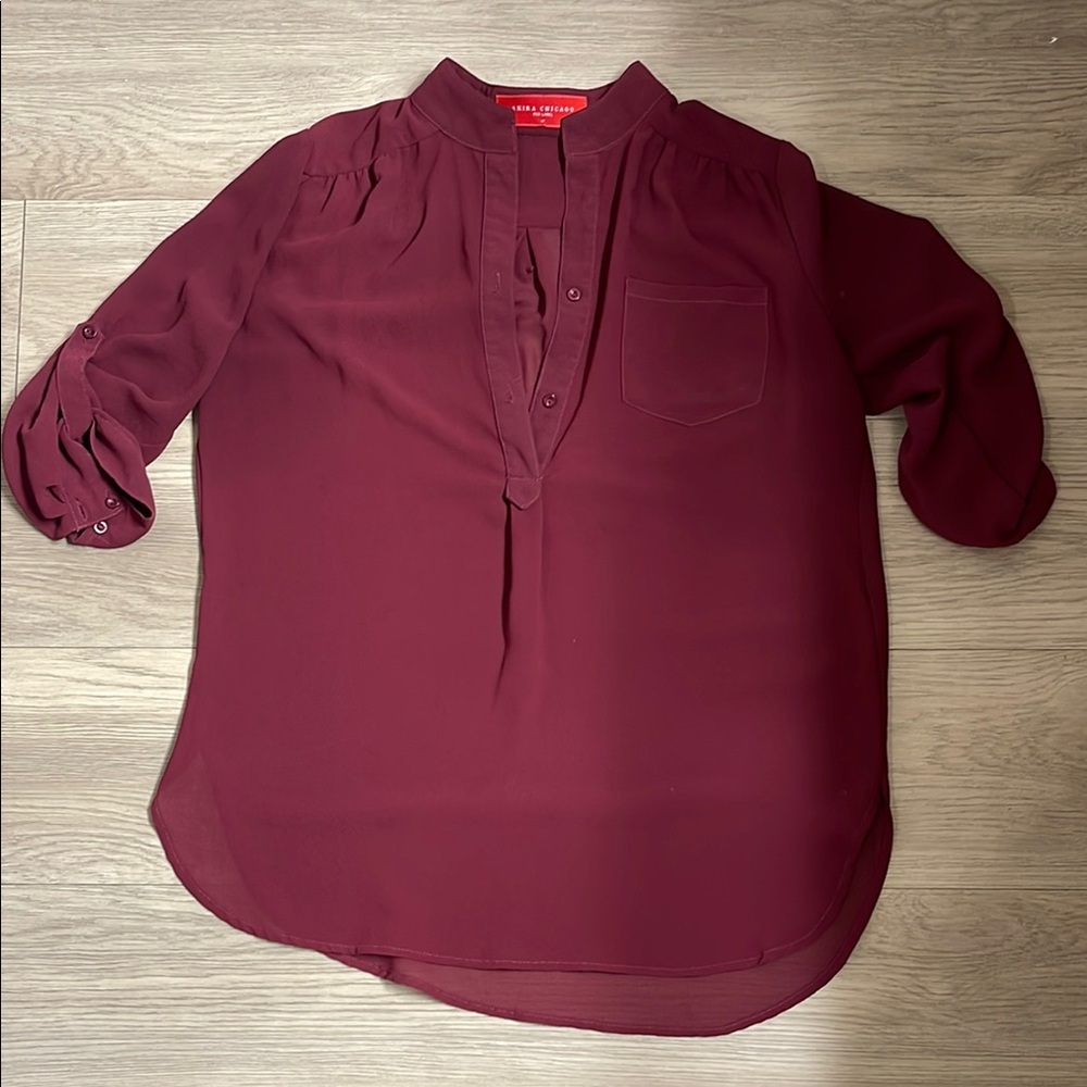 Women's Burgundy Blouse